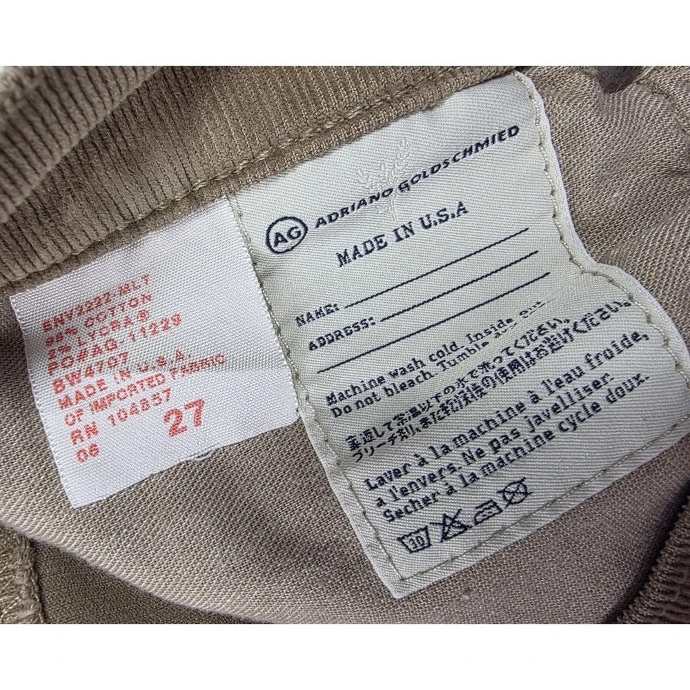 Adriano Goldschmied USA Made Brown Corduroy The Mid Box Skirt Women's Size 27x18